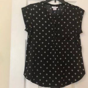 Lady top black and white size petite medium